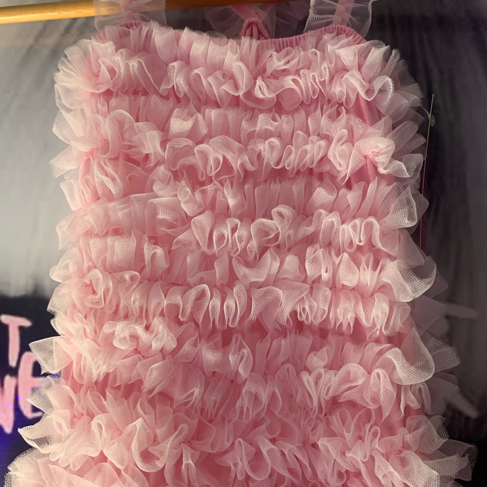 Pink Ruffled Kids Dress - Picture 2 of 5